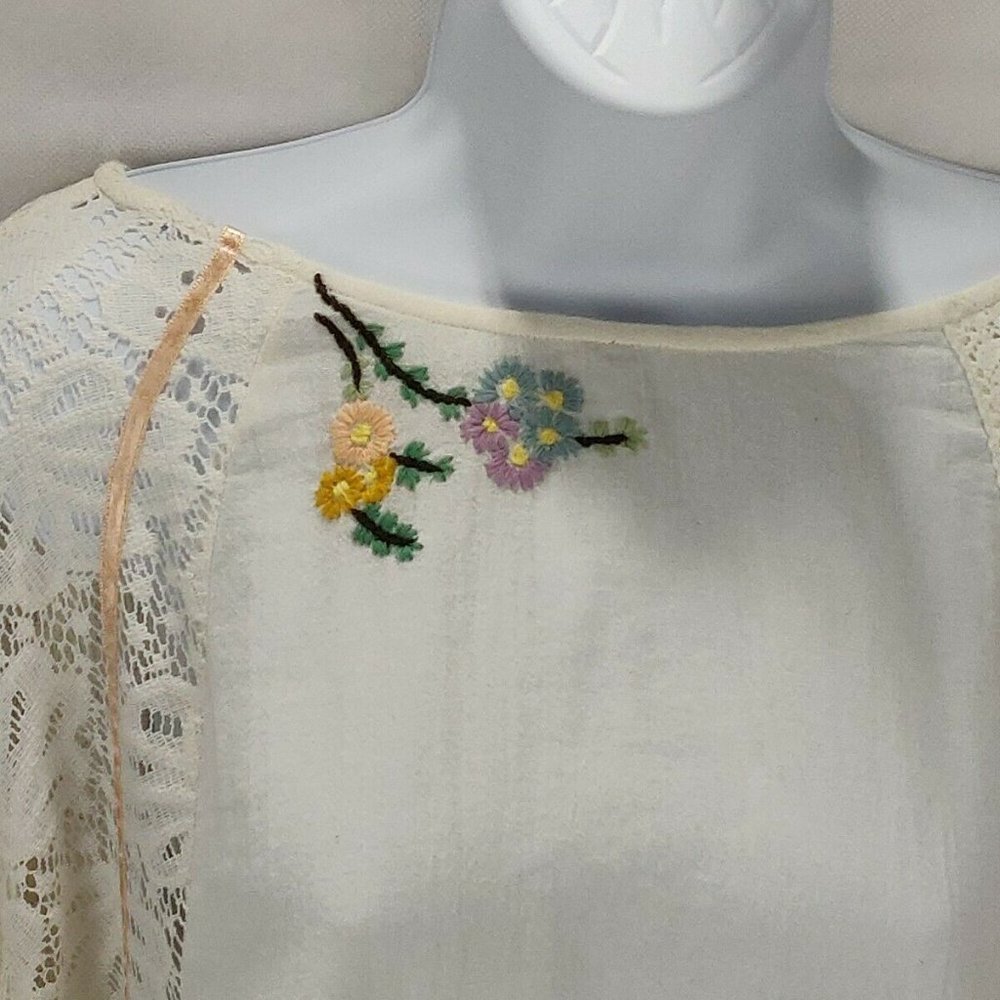 Free People Paris Picnic Patchwork Top Size M - Picture 7 of 15